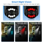 Hiseeu 4K 8MP Dual Lens PTZ Wifi IP Camera 8X Zoom Outdoor HD Full Color Night Vision Human Detection Video Surveillance Cameras – Image 3