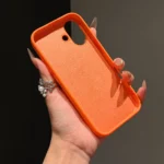 Original Liquid Silicone Orange Color Case For iPhone 17 Pro Max 17 16 15 14 13 12 11 ProMax mini Plus Non-Slip Bumper Cover – Image 5