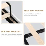 Queen Velvet Platform Bed Button Tufted Upholstered Frame Wooden Slats 8" Underbed Storage No Box Spring Noise Free Easy Assembl – Image 6