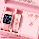 6-piece set of fashion electronic watch necklace earrings ring set for teenagers boys and girls, the best choice for frien – Image 5