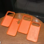 Original Liquid Silicone Orange Color Case For iPhone 17 Pro Max 17 16 15 14 13 12 11 ProMax mini Plus Non-Slip Bumper Cover – Image 6