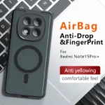 For Xiaomi Redmi Note 15 Pro Plus 5G Case Shockproof Magnetic Matte PC+TPU Anti-fingerprint Translucent Cover for Note15 Pro