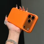 Original Liquid Silicone Orange Color Case For iPhone 17 Pro Max 17 16 15 14 13 12 11 ProMax mini Plus Non-Slip Bumper Cover – Image 4