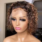 Short Human Hair Wig Highlight Pixie Cut Lace Front Human Hair Wigs For Black Women Perruque Cheveux Humain Cheap Glueless Wig – Image 7