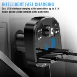 Car Fm Transmitter Bluetooth 5.0 Aux Handsfree Wireless Car Kit Dual Usb Car Charger Auto Radio Fm Modulator Mp3 Player Adapter – Image 3