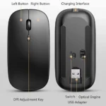Rechargeable Wireless Mouse Bluetooth-compatible 2.4GHz Dual Modes Computer Mice with Nano Receiver for PC Laptop Macbook – Image 6