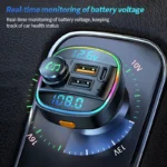 Bluetooth 5.0 FM Transmitter Handsfree Car Radio Modulator MP3 Player With 22.5W USB Super Quick Charge Adapter for Car – Image 4