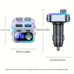 66W Fast Car Charger Bluetooth 5.4 FM Transmitter Wireless Radio Handsfree Calling Dual Mics & Deep Bass Car Charger Dual PD – Image 6