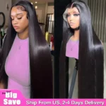 32–36 Inch Peruvian Straight Human Hair Wig, 200% Density, 5×5 HD Glueless Lace, Pre-Plucked