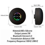 Portable Wireless Bluetooth Speaker LED Light IPX4 Waterproof Loudspeaker Outdoor Bathroom Large Suction Cup Stereo Sound Box – Image 6