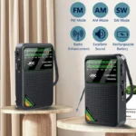 Battery Operated Radio FM AM SW Radio Built-in Speaker Pointer Pocket Radio Type-C Rechargeable with HD Display Screen for Elder – Image 2