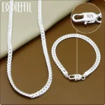 Collier en argent 925, chaîne 6 mm, 40–60 cm, homme & femme, idéal mariage, fiançailles ou cadeau.
