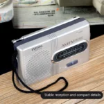 BC-R21 Portable AM FM Radio Receiver Player Built-in Speaker with a Standard 3.5MM Headphones Handheld Lightweight Ultra Thin – Image 4