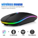 Wireless Mouse RGB Rechargeable Bluetooth Mice Wireless Computer Mause LED Backlit Ergonomic Gaming Mouse for Laptop PC 3600DPI – Image 2