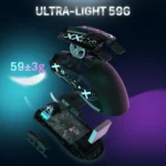 ATTACK SHARK X11 Wireless Gaming Mouse Charging Dock PixArt PAW3311 BT/2.4G Wireless/Wired Gaming Sensor Gift Anti-slip Sticker – Image 6