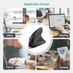HOMEFISH Vertical Mouse Ergonomic 2.4GHz Wireless Optical Mice 3 Adjustable DPI 800/1200/1600 6 Buttons for Laptop PC Computer – Image 5