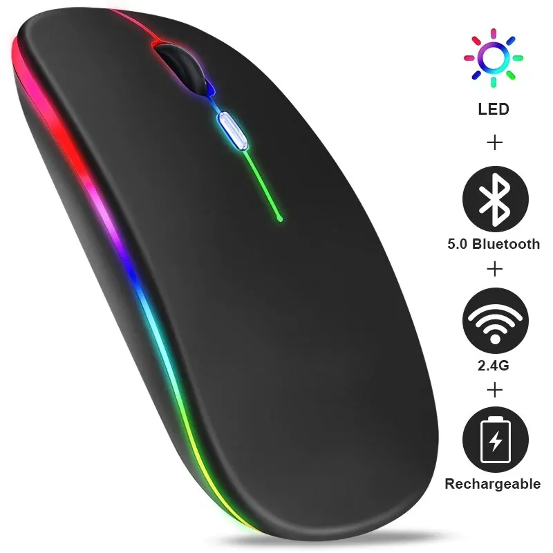 S568c902db2cf46fa808dab3fbcb3e737W.webp Wireless Mouse RGB Rechargeable Bluetooth Mice Wireless Computer Mause LED Backlit Ergonomic Gaming Mouse for Laptop PC 3600DPI – Image 1