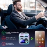66W Fast Car Charger Bluetooth 5.4 FM Transmitter Wireless Radio Handsfree Calling Dual Mics & Deep Bass Car Charger Dual PD – Image 4