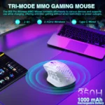 SOLAKAKA SM809 Pro Wireless MMO Gaming Mouse PAW3311 16 Side Buttons 24000 DPI RGB Honeycomb Programmable Macro Wireless Mouse – Image 4