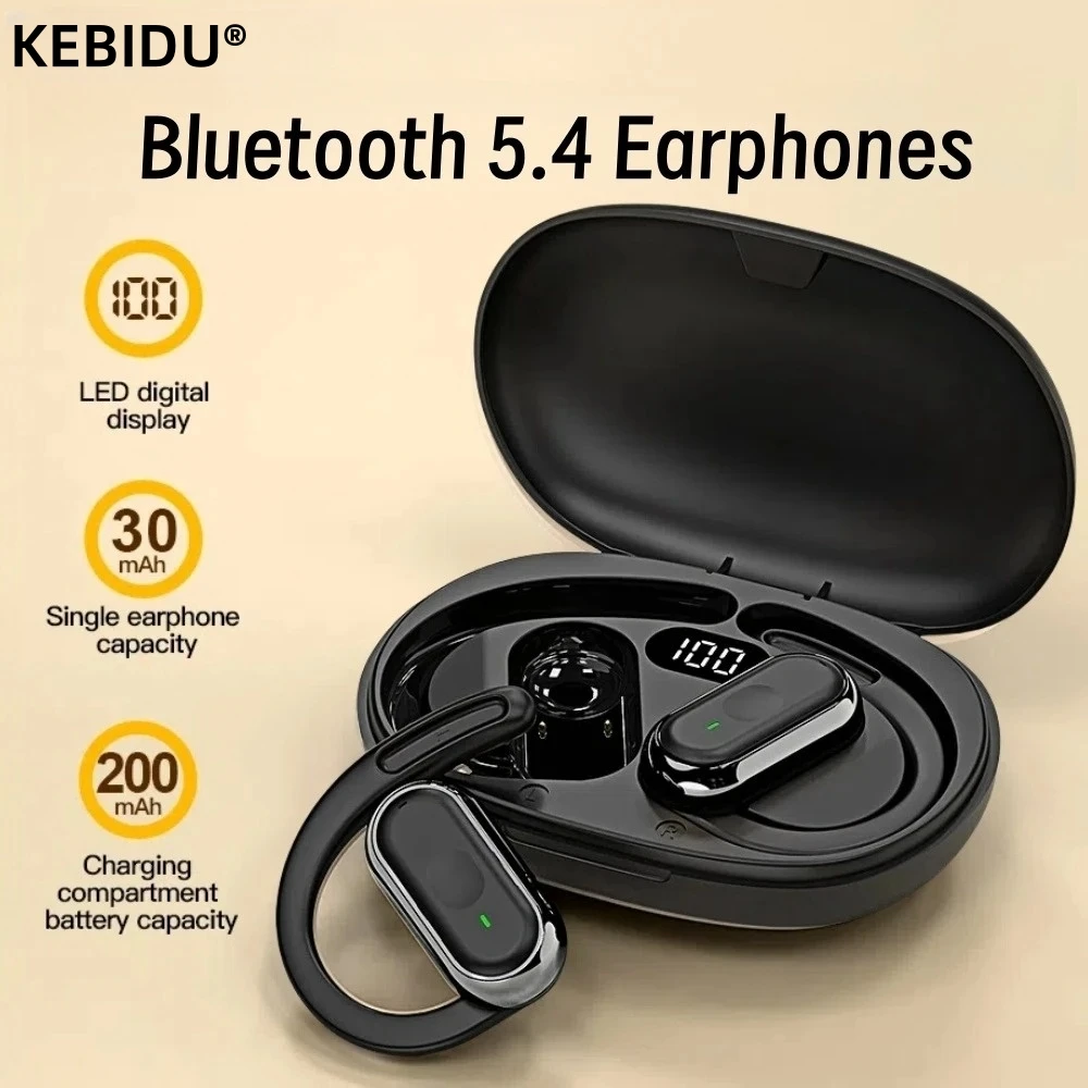 S64b4ec2ec23e4f2388709b9c155df64cA.webp Bluetooth 5.4 Earphones IPX7 Waterproof 20Hrs Wireless Headphones with ENC Noise Cancelling Mic Deep Bass For Sports Workout Gym – Image 1