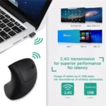 HOMEFISH Vertical Mouse Ergonomic 2.4GHz Wireless Optical Mice 3 Adjustable DPI 800/1200/1600 6 Buttons for Laptop PC Computer – Image 3