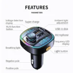 Bluetooth 5.0 FM Transmitter Handsfree Car Radio Modulator MP3 Player With 22.5W USB Super Quick Charge Adapter for Car – Image 5