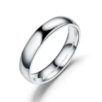 Simple 6mm Titanium Ring Women Men Prevent Allergy High Polished Wedding Rings Stainless Steel Couple Finger Jewelry Gifts – Image 5