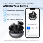 HAYLOU Flowbuds N55 Wireless Earbuds 54dB Adaptive ANC Bluetooth 6.0 LDAC Hi-Res Audio 6-Mic HD Call Earphones 40H Playback IPX5 – Image 5