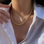 925 Silver Wholesale Noble 45-60cm 18K Gold 4mm Rope Chain Necklace for Women Man Fashion Wedding Charm Gift Jewelry 18-24Inch – Image 3