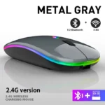 Wireless Mouse RGB Rechargeable Bluetooth Mice Wireless Computer Mause LED Backlit Ergonomic Gaming Mouse for Laptop PC 3600DPI – Image 9