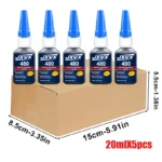 Black Super Glue 480, Fast-Drying Black Cyanoacrylate for Leather, Rubber, Tires and Plastic. High-Strength Liquid Glue, Crack Repair, Contact Mobile Phone Tablet Repair Adhesive – Image 7