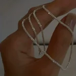 Collier femme en argent 925, chaîne 2 mm, 40–75 cm, bijou tendance