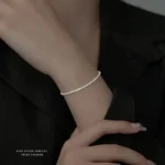 1pc Authentic S925 Sterling Silver Necklace 2mm Sparkling Collarbone, Sweater Chain, High Charm Jewelry Gift Women – Image 5