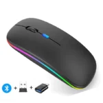 Rechargeable Wireless Mouse Bluetooth-compatible 2.4GHz Dual Modes Computer Mice with Nano Receiver for PC Laptop Macbook – Image 13