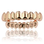 Glossy Finish Teeth Grillz Top Bottom Set Anti Slip Eco-friendly Copper Teeth Grillz Caps Gold Silver Teeth Jewelry Events – Image 14