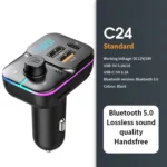 Bluetooth 5.0 FM Transmitter Handsfree Car Radio Modulator MP3 Player With 22.5W USB Super Quick Charge Adapter for Car – Image 8