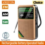Battery Operated Radio FM AM SW Radio Built-in Speaker Pointer Pocket Radio Type-C Rechargeable with HD Display Screen for Elder
