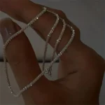 1pc Authentic S925 Sterling Silver Necklace 2mm Sparkling Collarbone, Sweater Chain, High Charm Jewelry Gift Women – Image 4