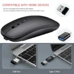 Rechargeable Wireless Mouse Bluetooth-compatible 2.4GHz Dual Modes Computer Mice with Nano Receiver for PC Laptop Macbook – Image 3