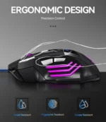 1 PC New Hyperspeed USB Gaming Mouse RGB Backlit Ergonomic Game Mice 7D Esports Wired Mouse for Laptop PC Gamer – Image 2