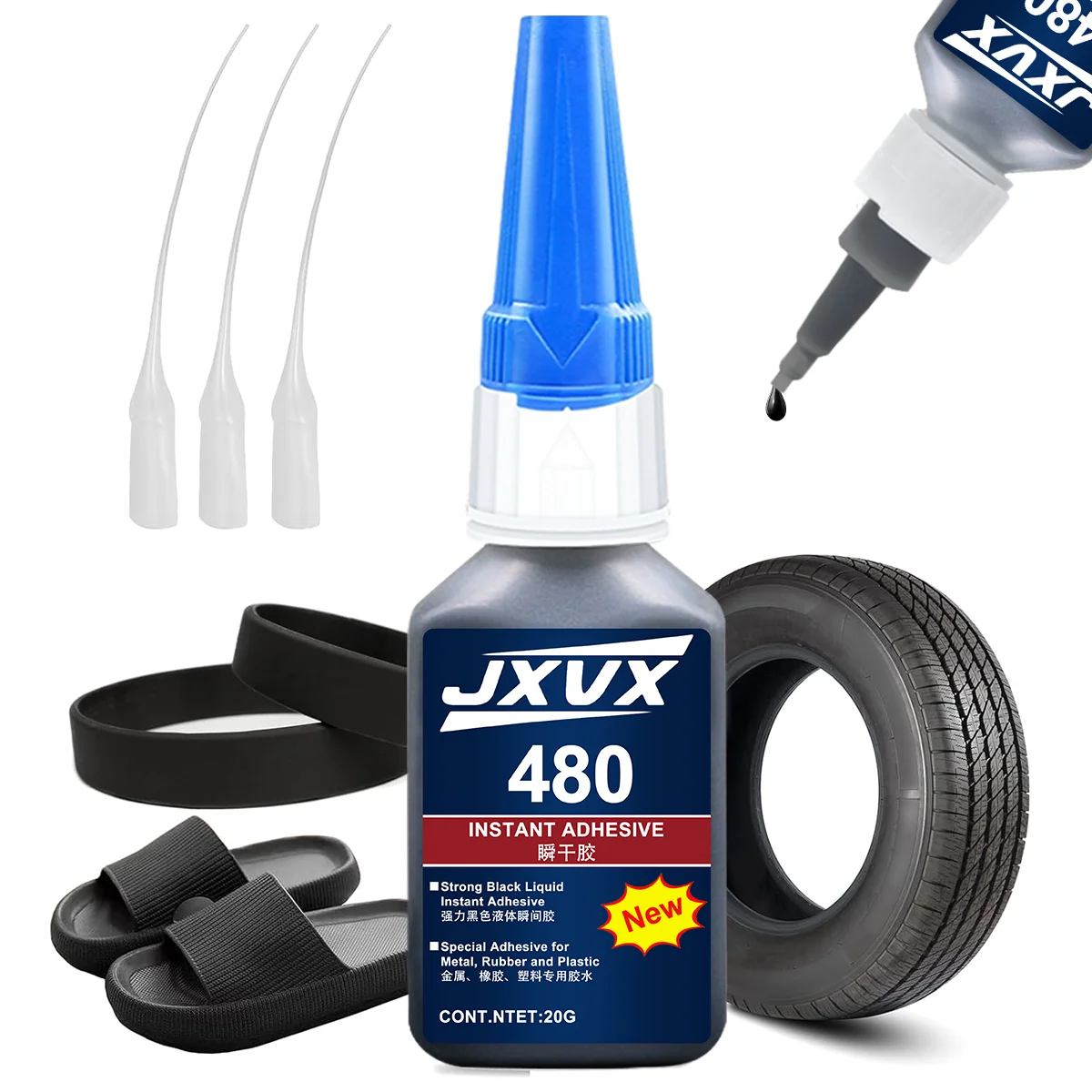 Seb6f3ffdfa744f1198980b374e42ce168.webp Black Super Glue 480, Fast-Drying Black Cyanoacrylate for Leather, Rubber, Tires and Plastic. High-Strength Liquid Glue, Crack Repair, Contact Mobile Phone Tablet Repair Adhesive – Image 1