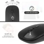 Rechargeable Wireless Mouse Bluetooth-compatible 2.4GHz Dual Modes Computer Mice with Nano Receiver for PC Laptop Macbook – Image 5
