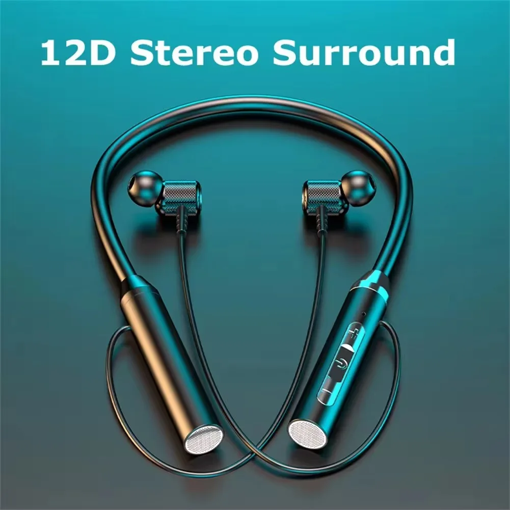 Sf22f5a2aefc24e65a79ce4898b83427d9-1.webp Wireless Bluetooth Earphones Neckband Headphones Gaming Stereo Sports Headset Halter Waterproof Magnetic Earbud with LED Display – Image 1