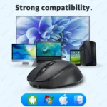 Portable Wireless Bluetooth Mouse Compact Ergonomic 2.4G USB Noiseless 1600DPI 500mAh Rechargeable for PC Tablet Laptop MacBook – Image 3