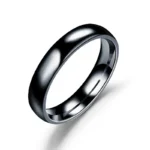 Simple 6mm Titanium Ring Women Men Prevent Allergy High Polished Wedding Rings Stainless Steel Couple Finger Jewelry Gifts – Image 6